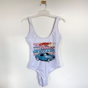 NWOT Mustang White One Piece Swimsuit Size Small